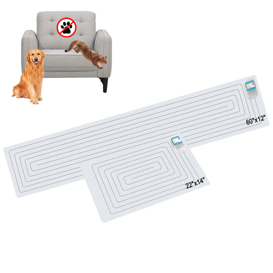 SEERWAY 2-Pieces Pet Training Mat with 3 Modes, Electric Scat Mat for Dogs & Cats | Indoor Shock Pad to Keep Pets Off Furniture, Couch, Sofa, Countertop (60"x12" + 22"x14")