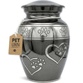 Pet Urns for Dogs Ashes – Medium Pet Cremation Urn with Paw Print, Holds Pets Up to 55 lbs, Elegant Slate Gray Memorial Urn for Dogs & Cats