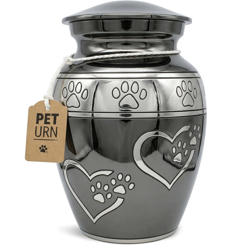 Pet Urns for Dogs Ashes – Medium Pet Cremation Urn with Paw Print, Holds Pets Up to 55 lbs, Elegant Slate Gray Memorial Urn for Dogs & Cats