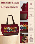 Dog Purse Carrier for Small Dogs, Embroidered Pet Tote
