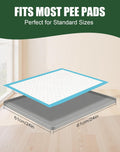 Dog Pee Pad Holder with 6 Clips, 24x24 Inch Silicone Puppy Pad Tray, Raised Edge Leak-Proof No Spill Mat for Dog Trainin