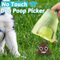 Fhiny Portable Dog Poop Scooper, No-Touch Handheld Doggy Poop Scooper Sanitary Puppy Waste Picker with Bag Dispenser Con