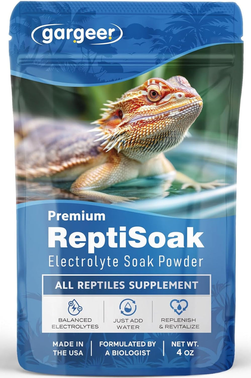 Gargeer Premium ReptiSoak Electrolytes SOAK for Reptiles | Hydration & Recovery Bath Powder for Bearded Dragons, Geckos,
