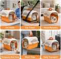 Hard Cat Carrier for Large Cats up to 20 lbs, Top Loading Plastic Pet Travel Kennel with Hard Shell, Metal Wire Door, Ro