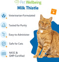 Pet Wellbeing Milk Thistle for Cats - Organic Herb, Milk Thistle Liver Detox Support, Antioxidants - NASC Certified & Vet-Formulated - 2 oz Liquid
