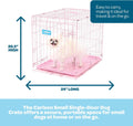 Carlson Pink Secure and Compact Single Door Metal Dog Crate, Small
