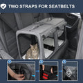 Suertree Large Cat Carrier for 2 Cats with Zipper Locks, Double Cat Carrier with Travel Litter Box, Soft Pet Travel Carrier for Cats and Small Dogs Up to 45 Lbs, Gray