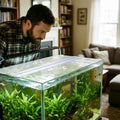 Sawysine 2 Set Aquarium Glass Canopy 19.33" x 9.65" x 0.12" Aquarium Fish Tank Lid 10 Gallon Canopy Cover with Center Br