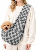 Dog Sling Carrier for Small Dogs and Cats 5–16 lbs, Puppy Carrier Sling with Safety Hook and Storage Pocket, Hands Free 
