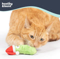 Huxley & Kent Plush Cat Toy - Holiday Interactive Catnip Toy for Cats & Kittens - Soft with Crinkle & Catnip - Fun Indoor Play - Dilly Claus