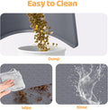 Cat Food Mat Extra Large Silicone Pet Bowl Mat 51''x25.6'', Dark Grey