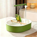 Parrot Bathtub,Bird Shower Parakeet Bath for Cage with Adjustable Water Flow Control Valve, Contains USB and Pump,tarpau