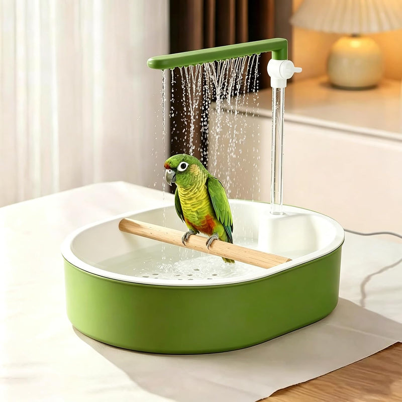 Parrot Bathtub,Bird Shower Parakeet Bath for Cage with Adjustable Water Flow Control Valve, Contains USB and Pump,tarpau