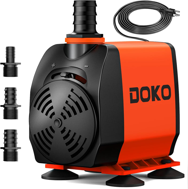 DOKO 800GPH Submersible Water Fountain Pump for Pond, Aquarium, Hydroponic