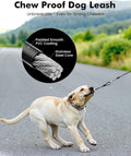 Pecute 26ft Dog Leash Retractable with Chew Proof Extender, Heavy Duty Retractable Dog Long Leash with Poop Bag Holder,Anti-Slip Grip, Reflective Leashes for Medium Large Pets 33lbs-110lbs (Black)