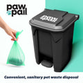 PawPail Essential Pet Waste Station, Outdoor Dog Poop Trash Can with Step-On Lid, Square Plastic Dog Waste Station, Blac