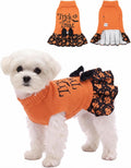 CuteBone Halloween Dog Sweater Dress with Bow for Small Medium Dogs &Cats