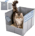 MEEXPAWS Travel Litter Box for Cats, XL Portable Litter Box Waterproof, High Sided Collapsible Foldable with Carry Bag, 24.4x16.5x15.7 inch Leakproof Easy Clean for Car Hotel Traveling Camping