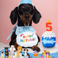 Dansydaisy Dog Birthday Cake Toy Accessories for Girl Boy Gifts, Squeaky Plush Toy for Dog Birthday Party Decor Favor for Large, Medium and Small Dogs(5th,Blue)