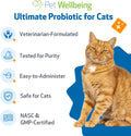 Pet Wellbeing Ultimate Probiotic 9 Strains with FOS Prebiotics for Cats - Digestive Health, Immune Support & Gut Flora Balance - NASC Certified & Vet-Formulated - 160 g Powder