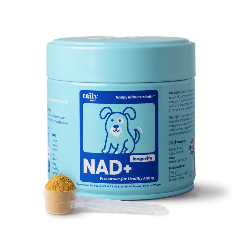 Taily NAD for Dogs – Daily Longevity Supplement – Supports Cellular Energy, Healthy Aging, Brain & Heart Function – Nicotinamide Riboside Precursor for Dogs – NAD+, Vet-Formulated, Made in USA