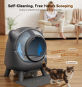 Automatic Litter Box, FEELNEEDY Self Cleaning Litter Box, Odor Control Robot, Cat Ears Design, 65L APP Real-Time Monitor