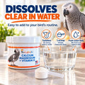 UnRuffledRx™ Bird Calcium Plus with Magnesium and D3, Dissolves Clear and Tasteless in Water, Supports Bone, Muscle, Feather and Egg Health, 45 Servings, Made in FDA-Registered USA Facility