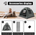 Nockovi Anti-Anxiety Open Pet Tent, Calming Hideaway Monitoring Bed for Cats & Small Dogs, Breathable Mesh, Tool-Free Setup, Indoor Outdoor Travel, Grey