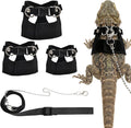 4pcs Bearded Dragon Harness and Leash Set for Small Reptile