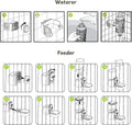 Automatic Pet Food Water Dispenser, Auto Gravity Pet Feeder Water Bottle Set for Cage, Feeding Station for Puppy Kitten 