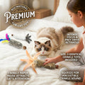 Cat Toy Rabbit Fur Feather 3pcs Gall Fruit Treat Kitten Kick Indoor