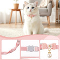 LXUEJIE Cat Collar Breakaway, Adjustable Pink Cat Collar with Pearl Pendant, Cute Cat Collars with Safety Buckle Pink Bowtie Kitten Collars for Girl Cats