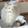 Cat Comb Pet Comb Self Cleaning Upgraded Cat Brush for Long Haired Cats & Dogs, Blue