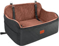 Lealchum Dog Car Seat for Large Size Dog,Soft Fabric Car Dog Bed Filling Memory Foam,2 Clip-On Safety Leashs and 2 Pocke