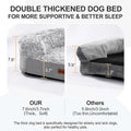 3.7 inch Thickened Orthopedic Dog Beds for Medium Dogs, Supportive Dog Sofa Bed with 28D Egg-Crate Foam, Removable Washable Plush Cover, Waterproof Lining, Half-Round Design for Puppy,Senior Dog