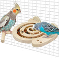 Bird Foraging Toys with Perch, Kiln-Dried Wood Bird Enrichment Toys for Slow Feeder, Parakeet Toy for Cages Reduce Seed Mess, Visible Food Design Parrot Puzzle for Novice/Older/Slow-Learning Birds