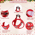 PAWCHIE Christmas Dog Harness and Leash Set, Step in No Pull Soft Pet Harness, Reflective Adjustable Puppy Vest for Medi