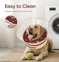 Supet Raised Inflatable Dog Cone After Surgery - Adjustable Recovery Donut Collar with Removable Shield to Stop Licking Wounds & Protect Stitches - Soft Dog Cone Alternative for Large Dogs (Brown,L)