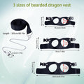 3Pack Bearded Dragon Leash and Harness Set, Black Leather Nylon Harness