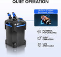 AMOSIJOY Ultra-Quiet Canister Filter for Large Fish Tanks and Aquariums