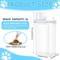 Teenyyou 4 Pcs Cat Litter Storage Container with Airtight Lid and Handle Cat Litter Storage Bin with Spout Sealable Heavy Duty Kitten Bucket