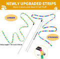 FYNIGO Interactive Cat Wand Toys for Indoor Cats, 2 Pcs Rainbow Teaser Wand
