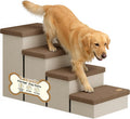 4-Step Wide Dog Stairs with Hidden Storage 23" H, Non-Slip Dog Steps for High Bed Couch Car, Jiont-Friendly Pet Stairs R