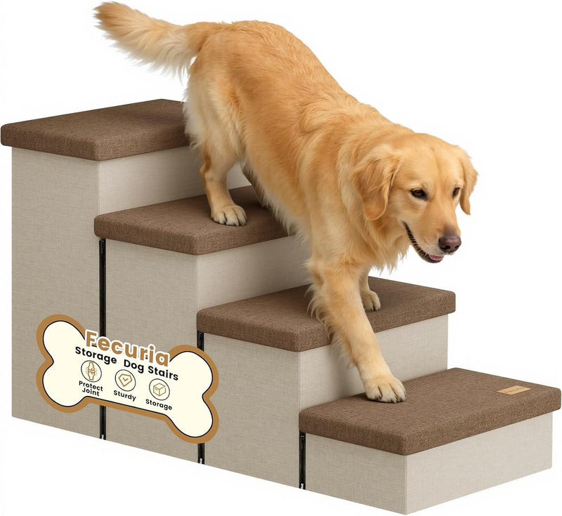 4-Step Wide Dog Stairs with Hidden Storage 23