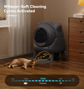 Automatic Litter Box, FEELNEEDY Self Cleaning Litter Box, Odor Control Robot, Cat Ears Design, 65L APP Real-Time Monitor
