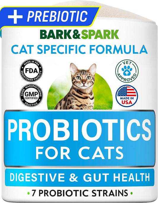 BARK&SPARK Cat Probiotic Powder, 108 Servings – Digestive Health Support