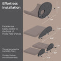 Accessory ADD-ON Set of 4 Facades Covers Compatible with Cat Wall Shelves by Pryde Pets - 100% Sustainable PET Felt - Climbers Sold Seperately - Cats Shelf Privacy and Safety Bumpers (Charcoal)