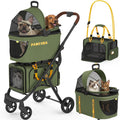 PAWZIDEA Double Pet Stroller with 2 Detachable Carrier for Multiple Pets
