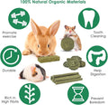 ERKOON 25Pcs Bunny Chew Toys, 100% Natural Timothy Hay Biscuit&Treats Sticks, Chew Toy for Teeth for Rabbit Chinchilla G