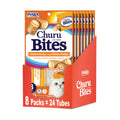 INABA Churu Bites for Cats, Soft/Chewy Baked Chicken Wrapped Churu Filled Cat Treats with Vitamin E, 0.35 Ounces per Tube, 24 Tubes Total (3 Tubes per Pack), Chicken Recipe